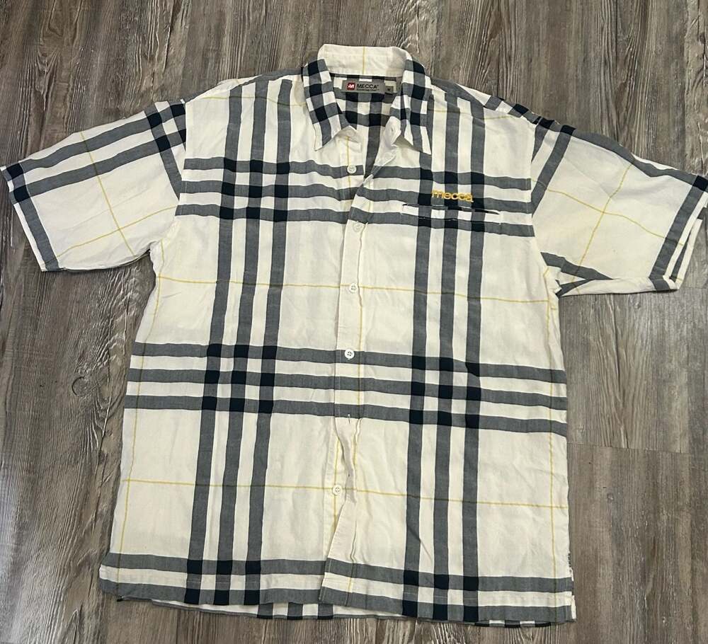 Mecca Since Day One Plaid Short Sleeve Button Down Shirt Size M